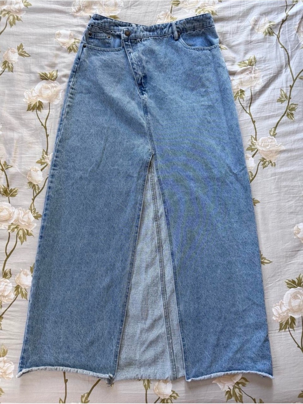 Dressed in Lala Maxi Denim Skirt in size Large